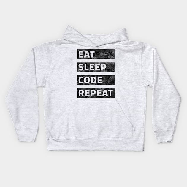 Eat sleep code repeat Kids Hoodie by LM Designs by DS